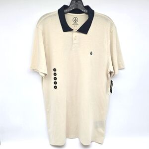 Volcom Men's Cream Middler Polo Shirt NWT Medium